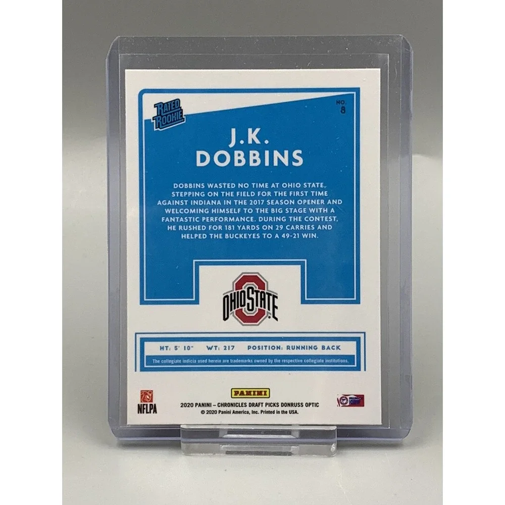 JK DOBBINS 2020 Chronicles DRAFT  Donruss OPTIC RC #8‎ RAVENS Rookie J.K.